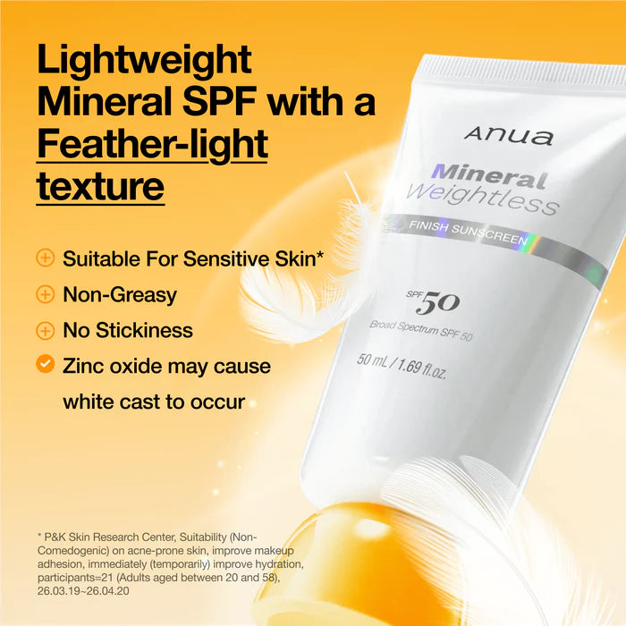 Anua Mineral Weightless Finish Sunscreen 50ML