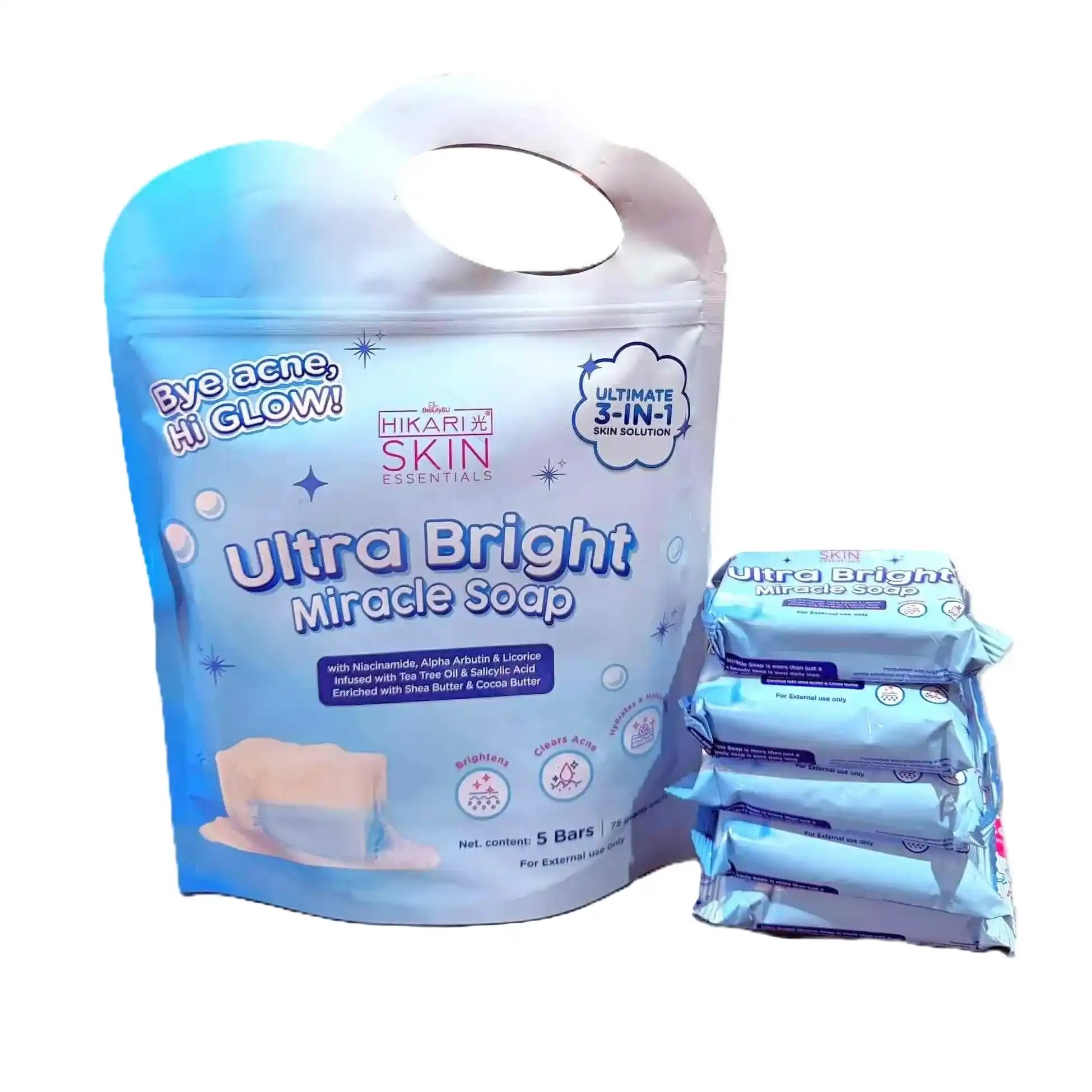 Beauty&U, Hikari Skin Essentials Ultra Bright Miracle Soap 5 x 75g