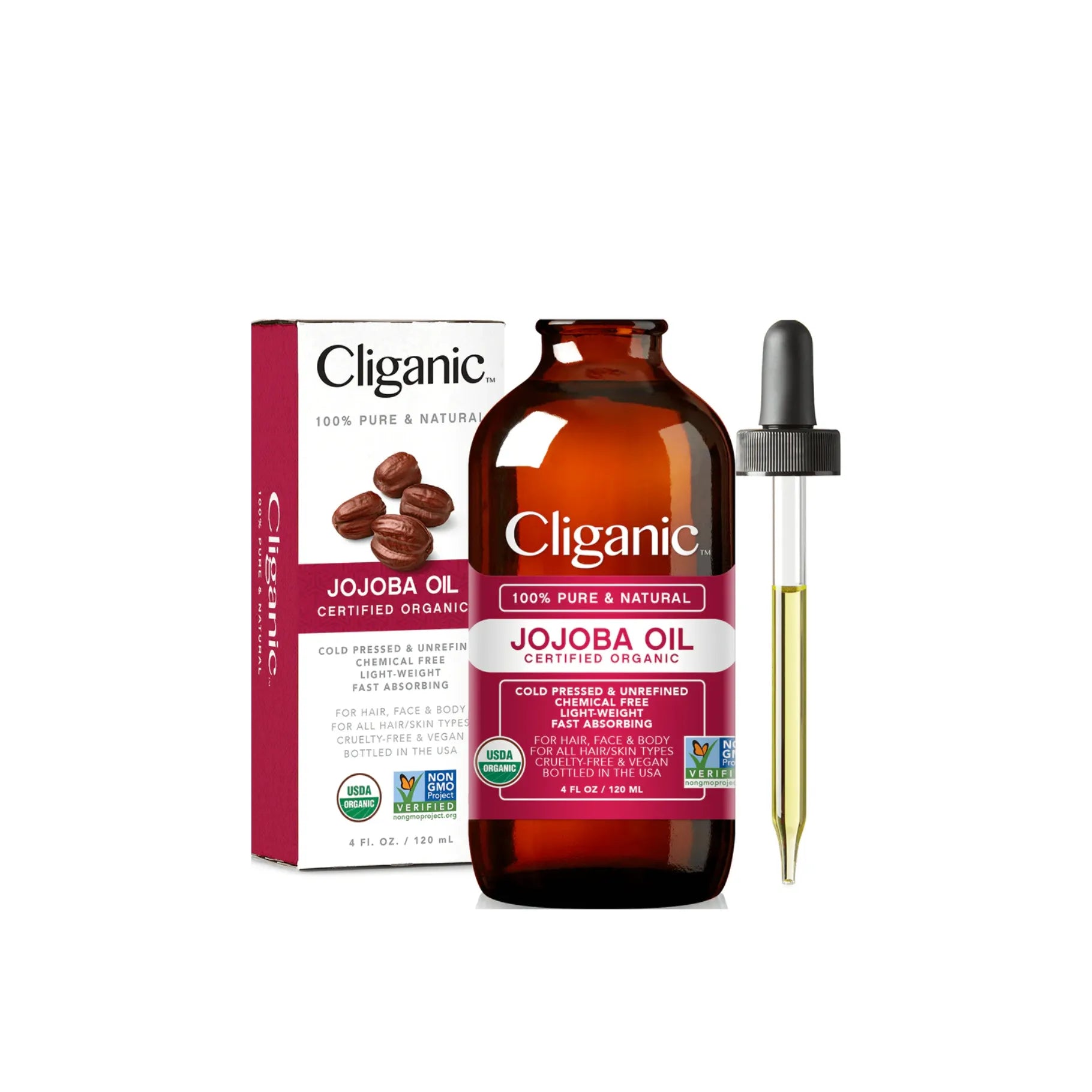 Cliganic, Organic Jojoba Oil 120ml