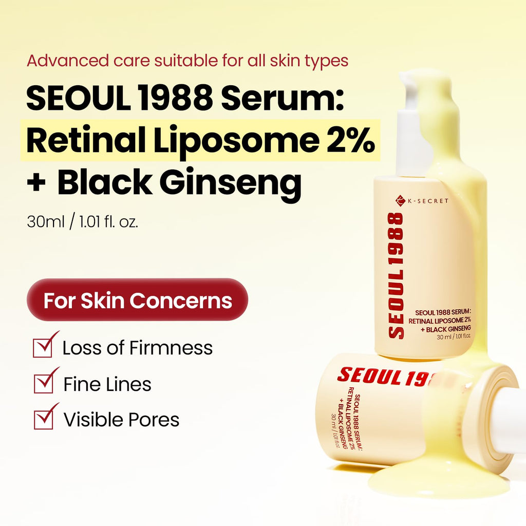 K-Secret Seoul 1988 Serum: Retinal Liposome 2%+ Black Ginseng 30ML