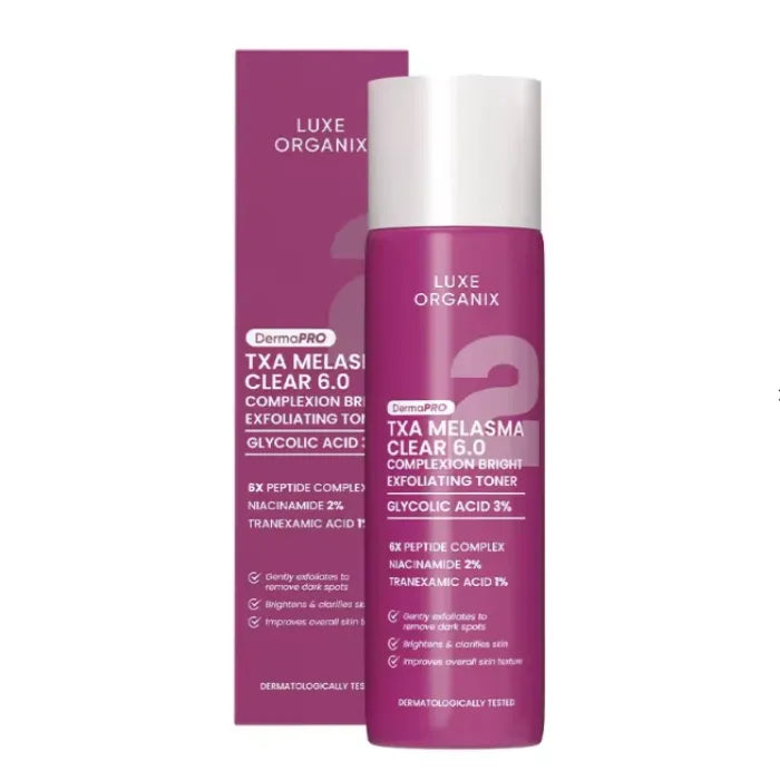 Luxe Organix, TXA Melasma Clear 6.0 Complexion Bright Exfoliating Toner 150ml