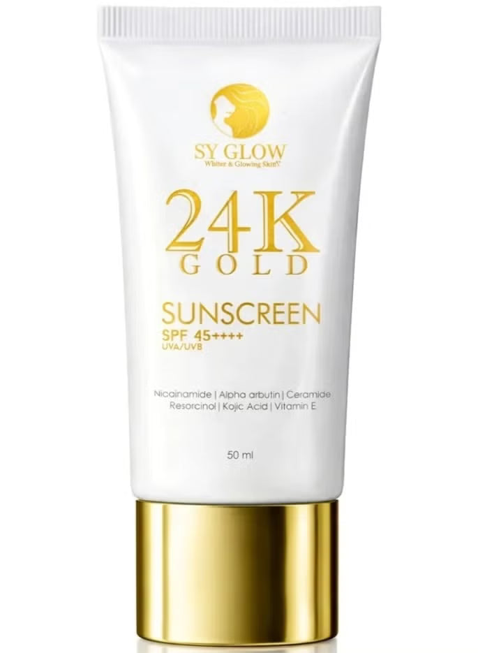 SY Glow, 24K Gold Sunscreen SPF 45++++ UVA/UVB 50ml
