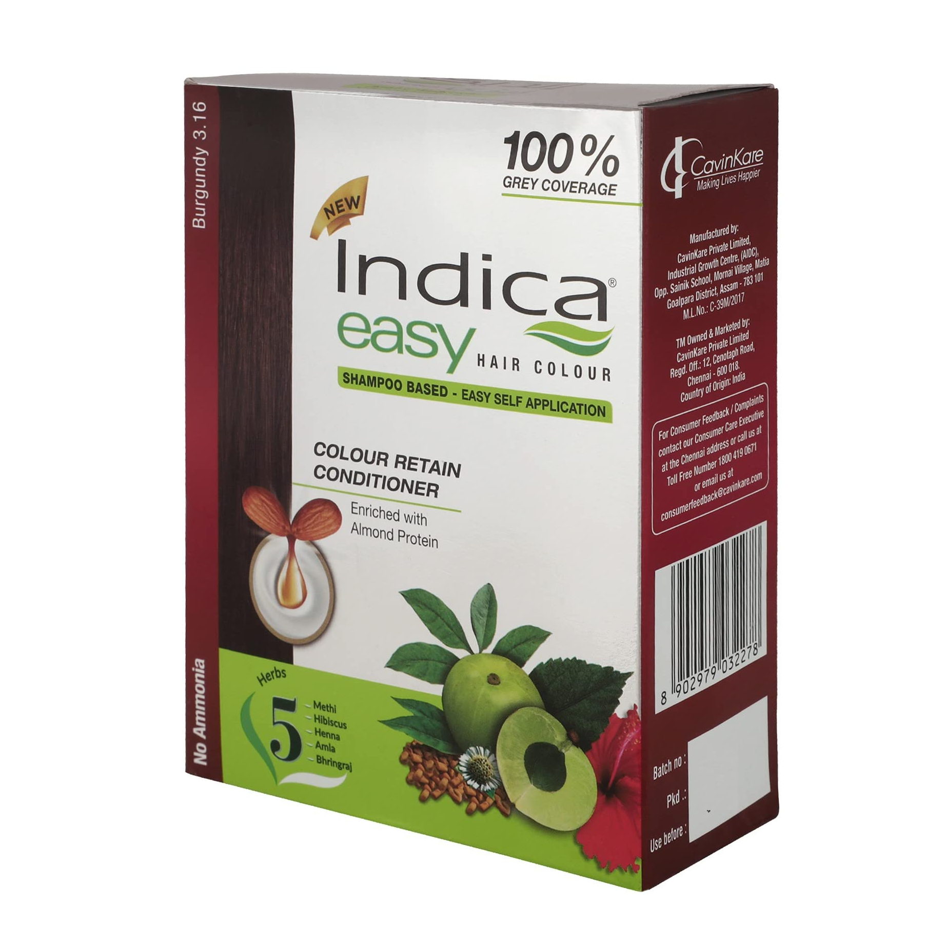 Indica Easy, Shampoo Hair Color 3pcs Value pack